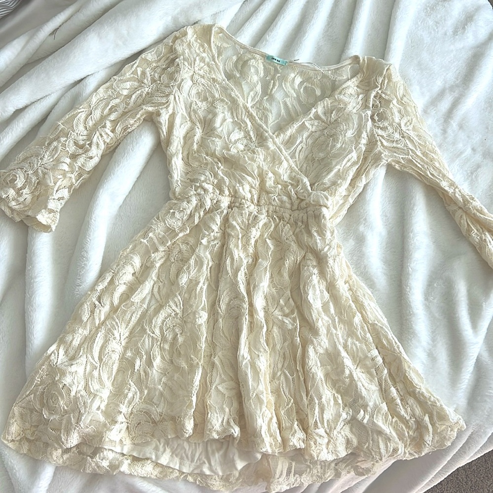 Kimchi Blue white lace dress with semi see through back